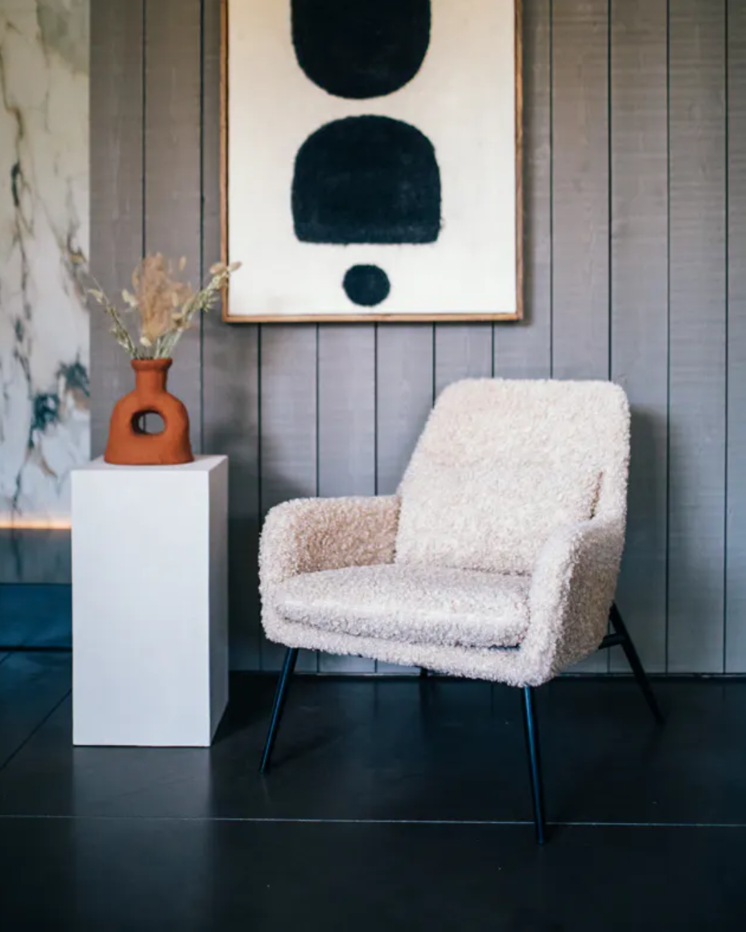 Beige Boucle Chair