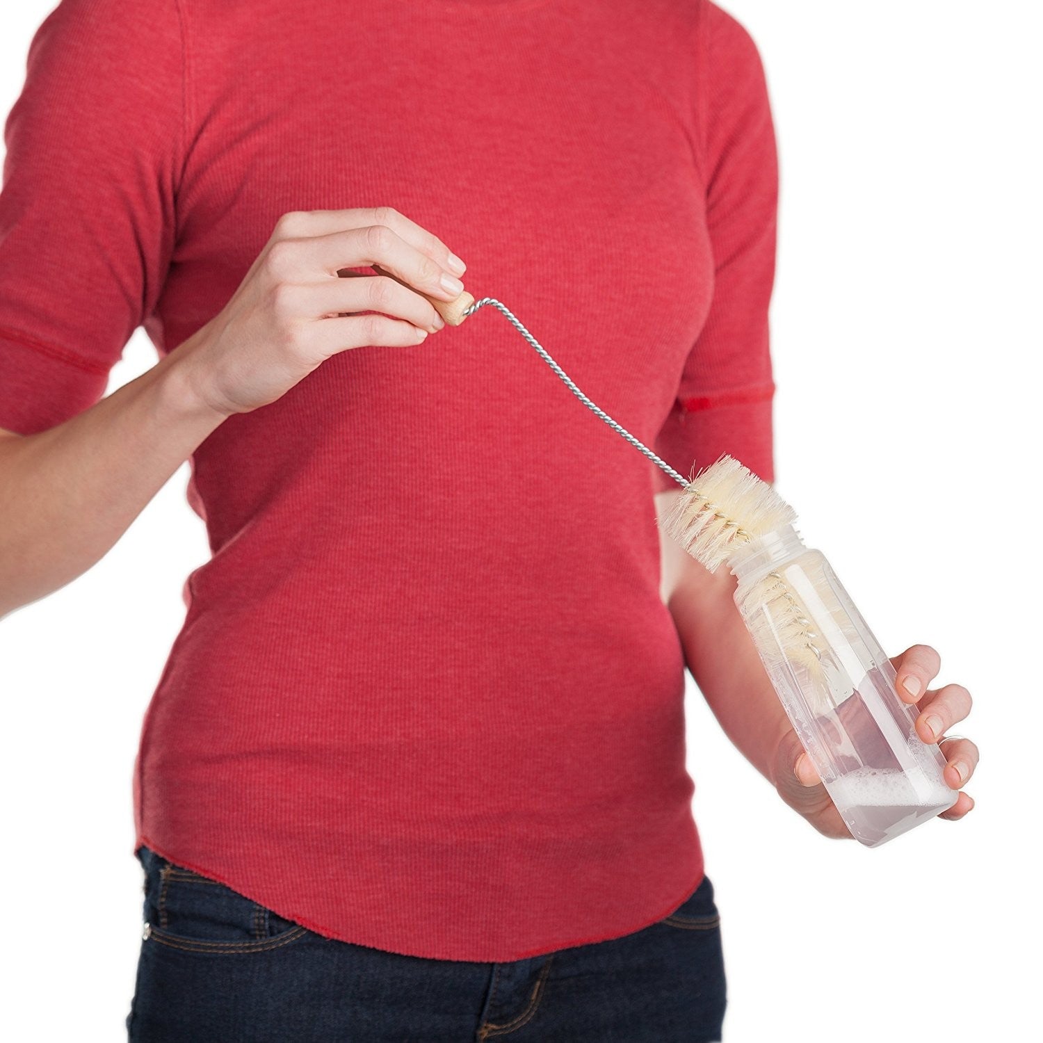 bottle brush for eco friendly cleaning of your glass bottles