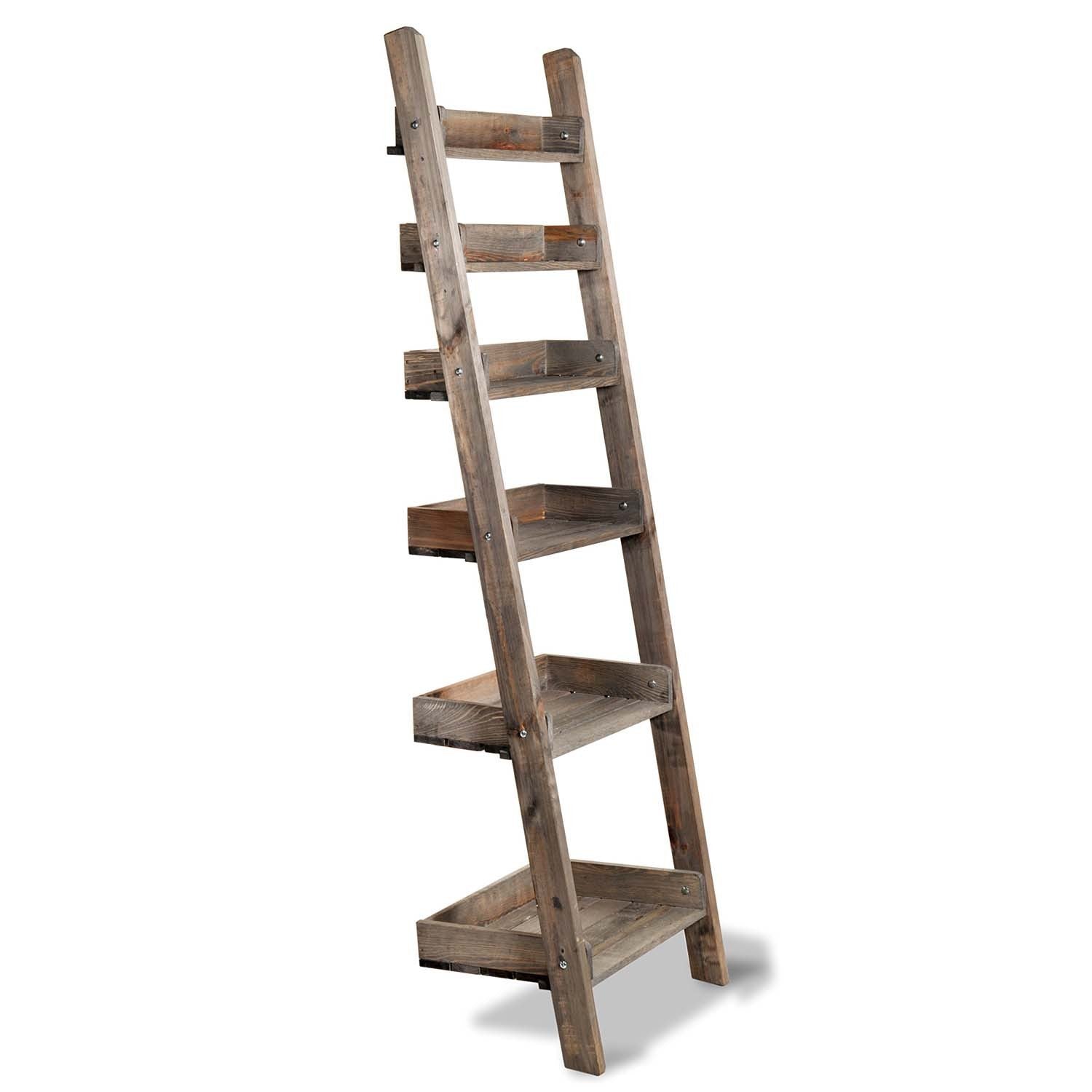 spruce rustic style ladder shelf foldable
