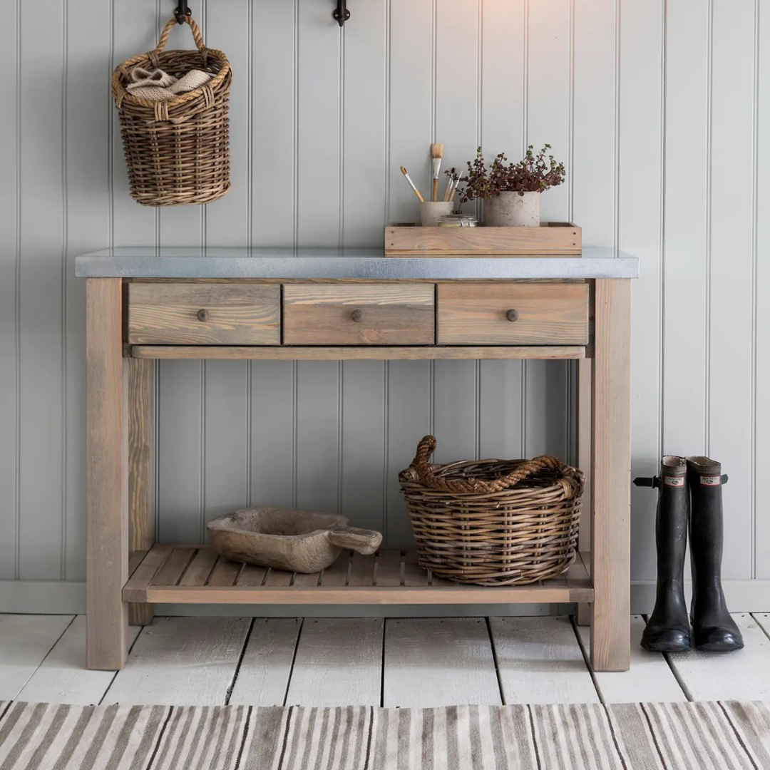 Potting Table with Zinc Top