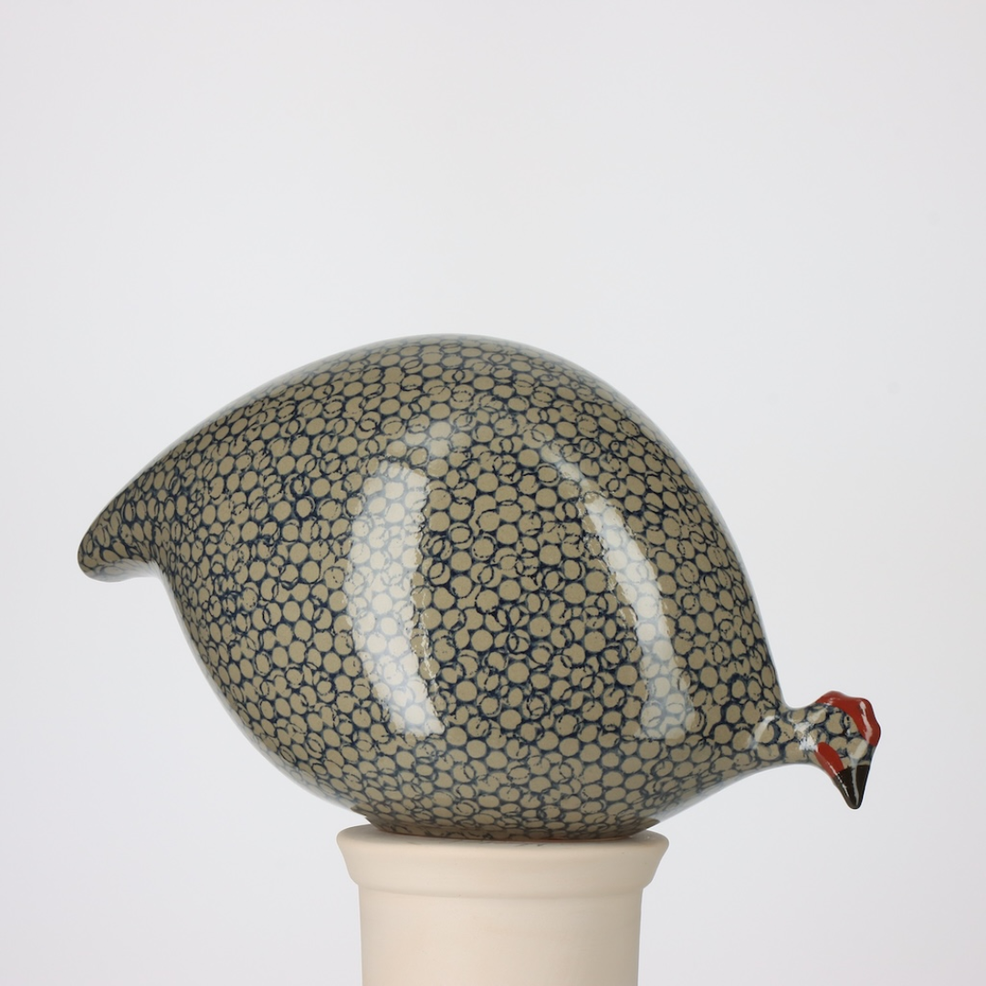 Grey Speckled Cobalt Guinea Fowl
