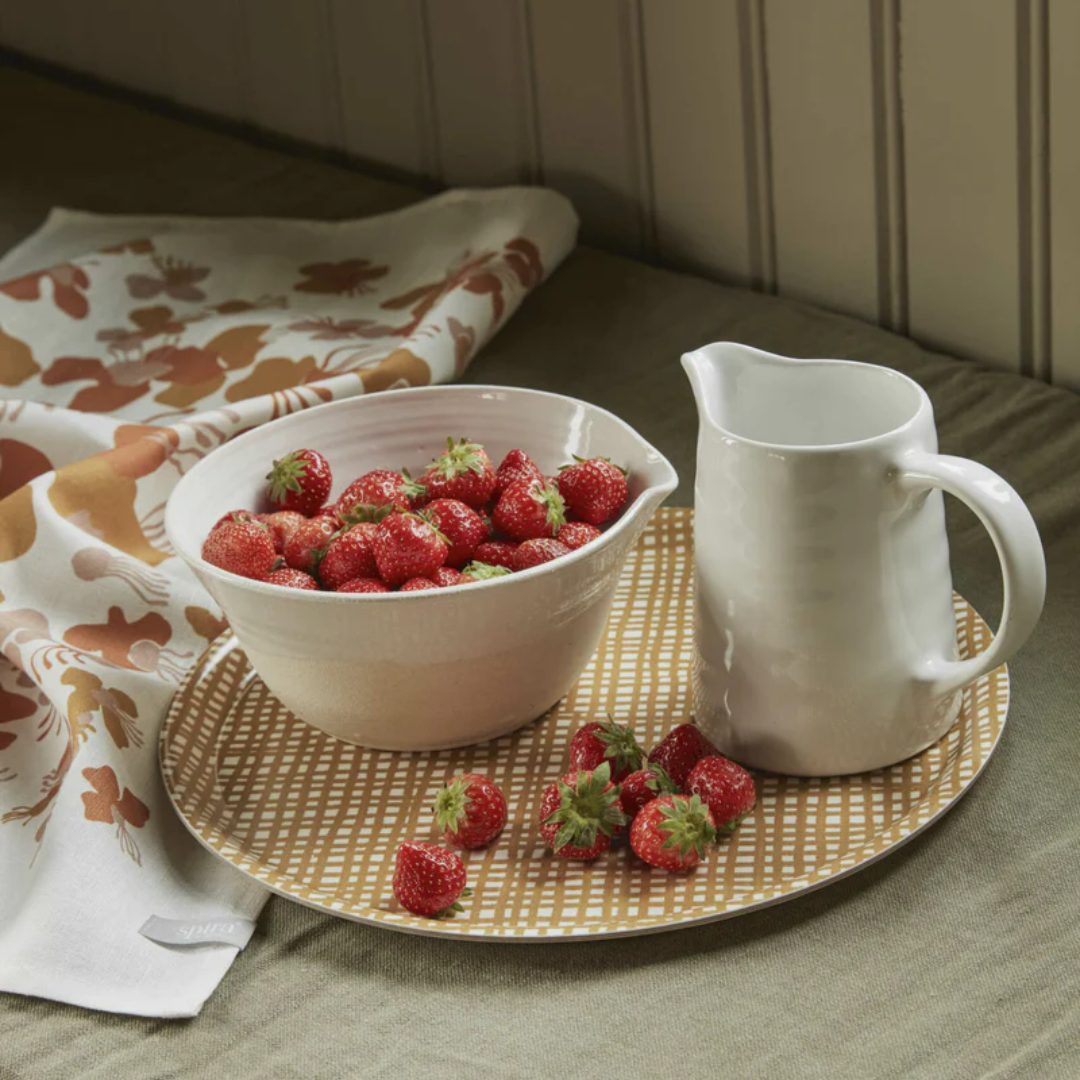 Gingham Round Tray in 3 Colours