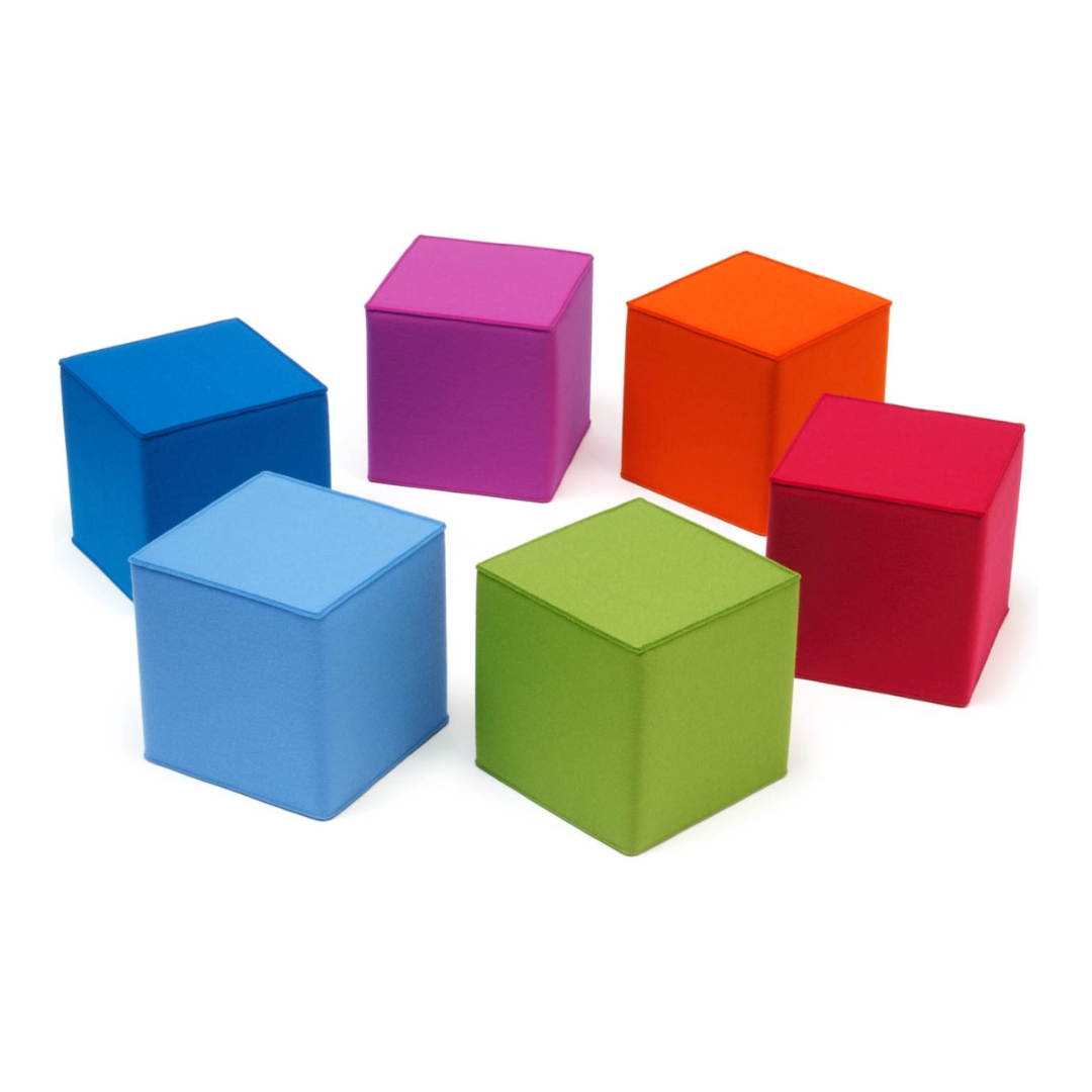 Felt Cube Pouffe in 4 Colours