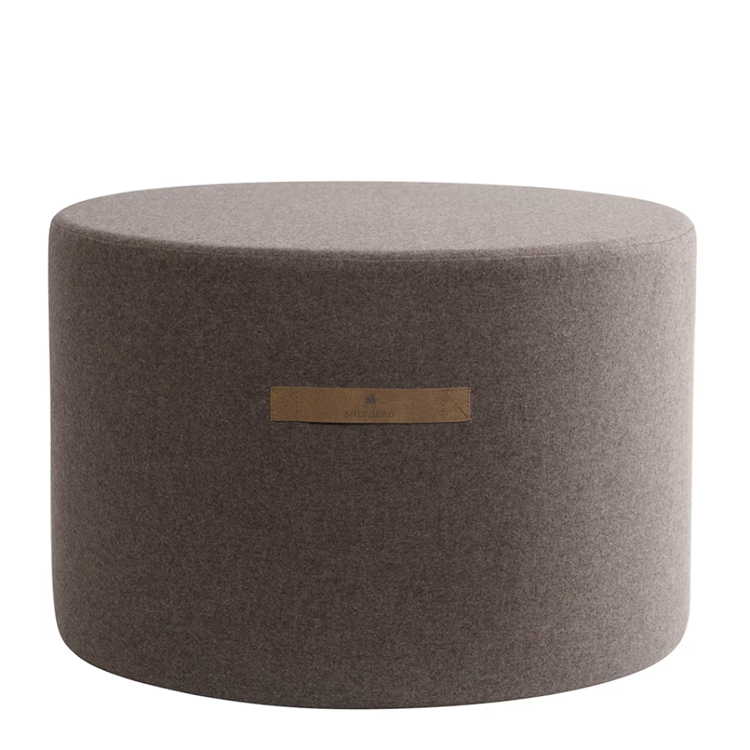 Cappuccino Round Wool Pouffe in 2 Sizes