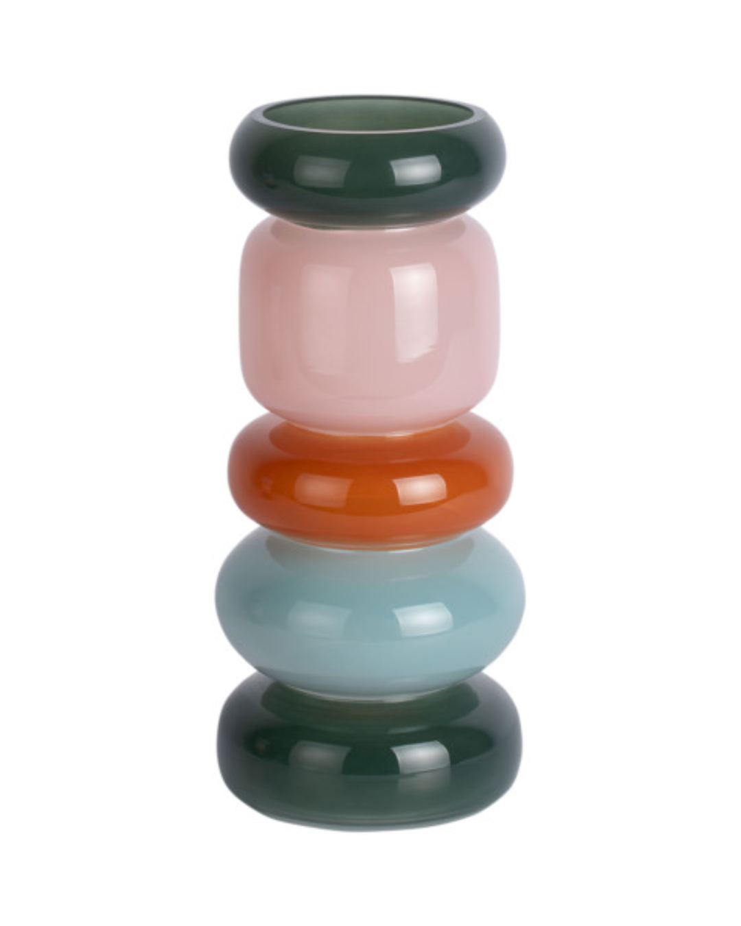Colour Block Rings Glass Vase