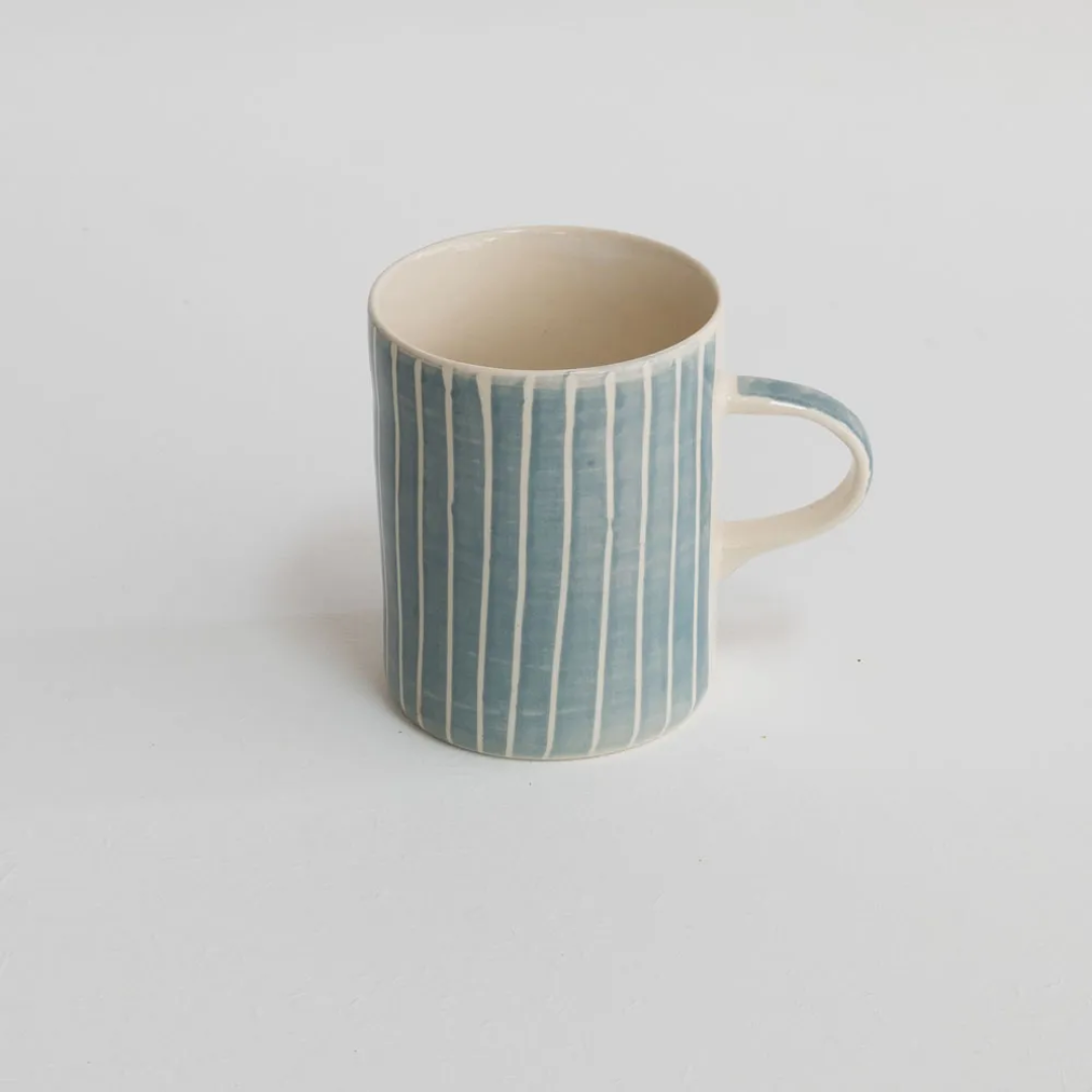 Ceramic Mug Sgrafitto Stripe