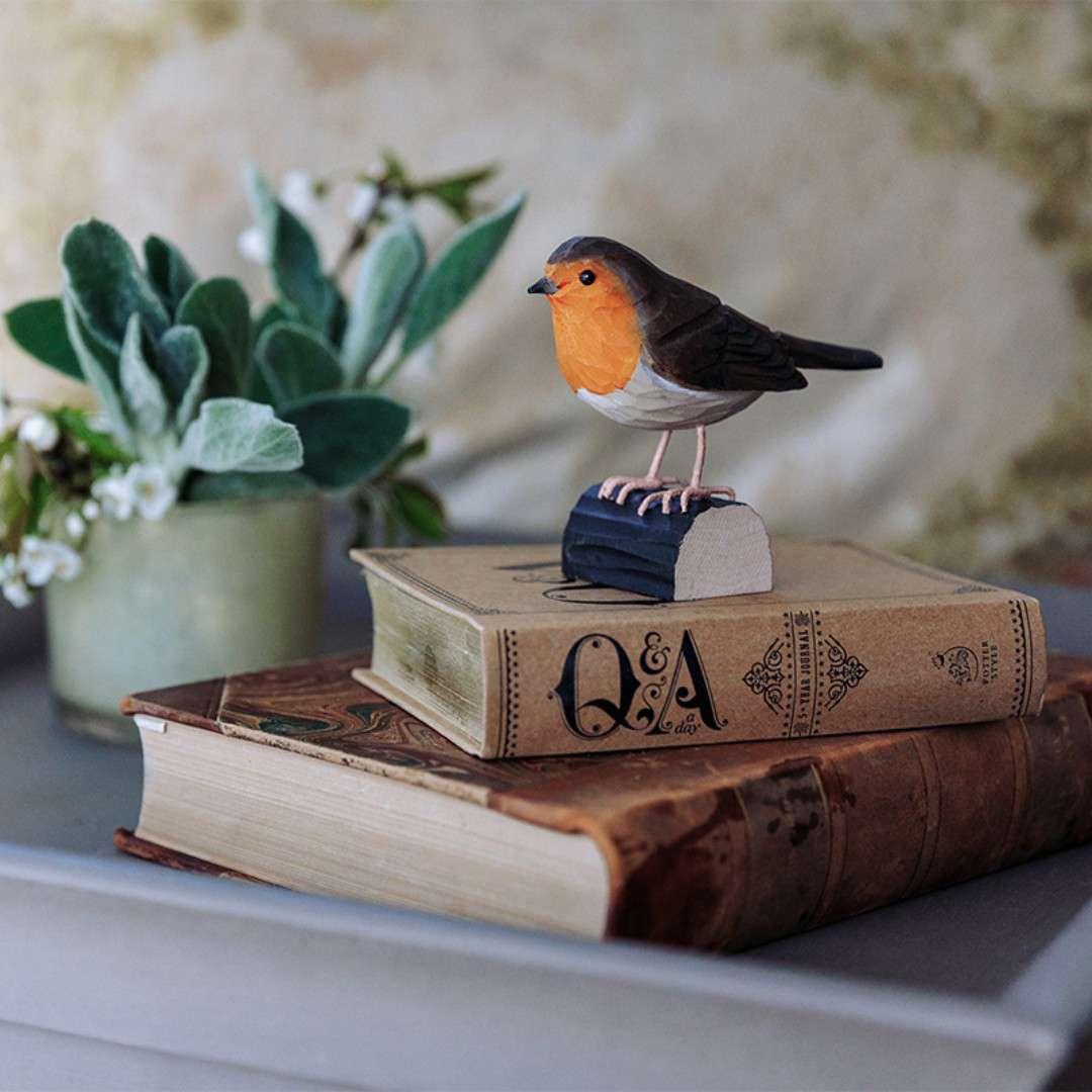 Hand-Carved Wooden Bird in 5 Bird Types