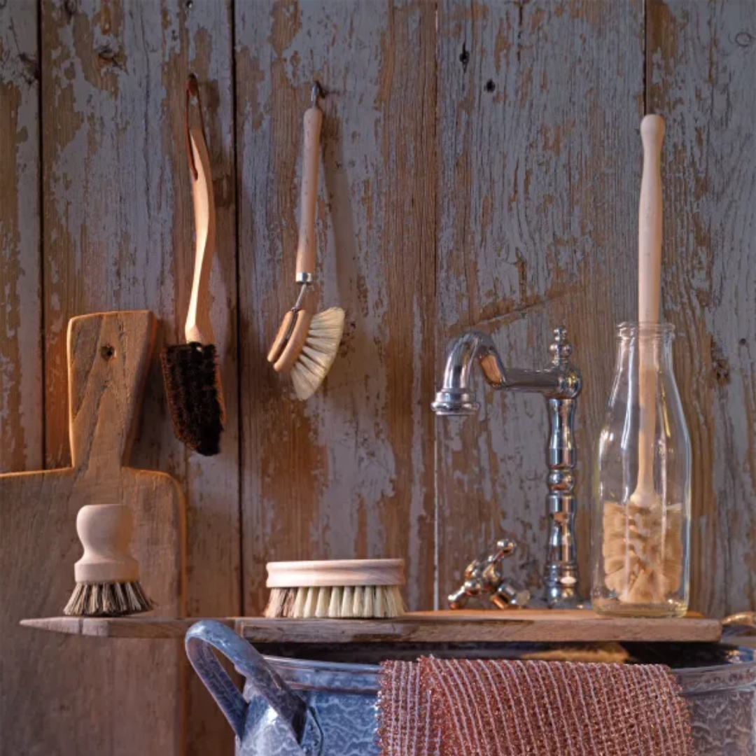 Round Dish Brush Set with Handle