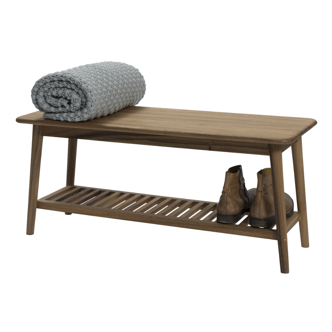 Teak Bootroom Bench with Shelf