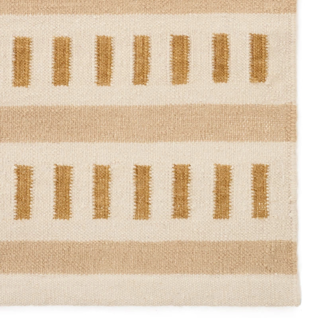 Masala Yellow & Beige Railway Rug in 3 Sizes