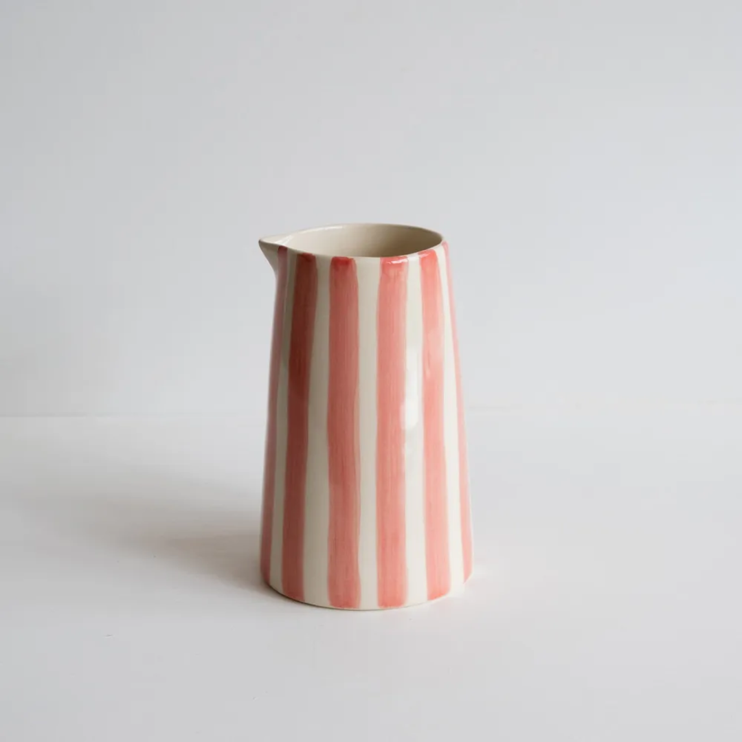 Ceramic Pitcher Candy Stripe - 4 Colours