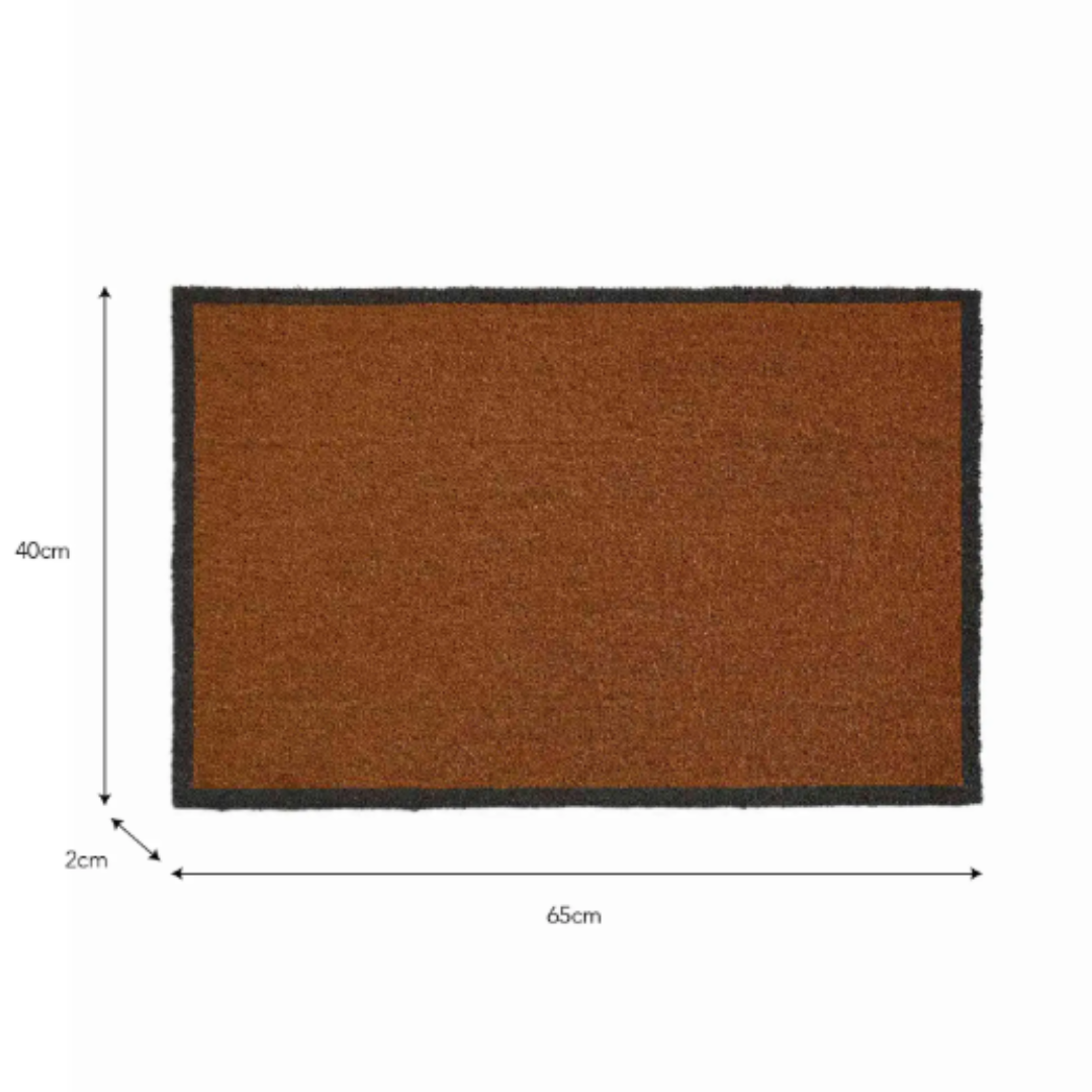 Coir Doormat with Charcoal Boarder in 3 Sizes