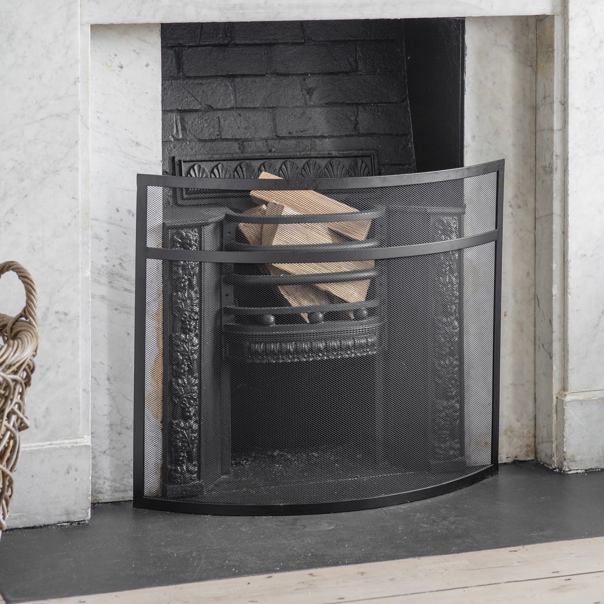 small curved firescreen