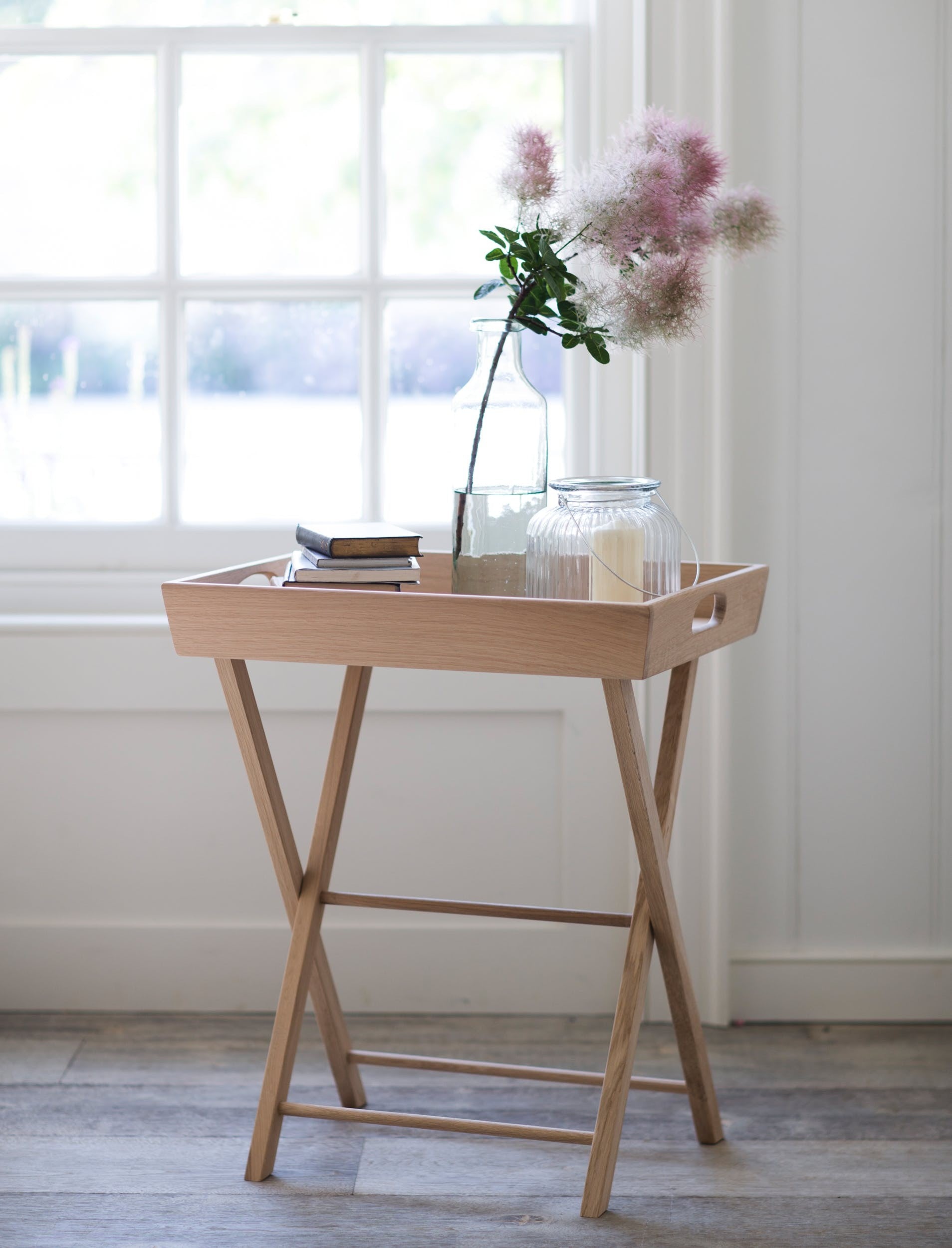 butlers tray table with foldaway legs for easy storage