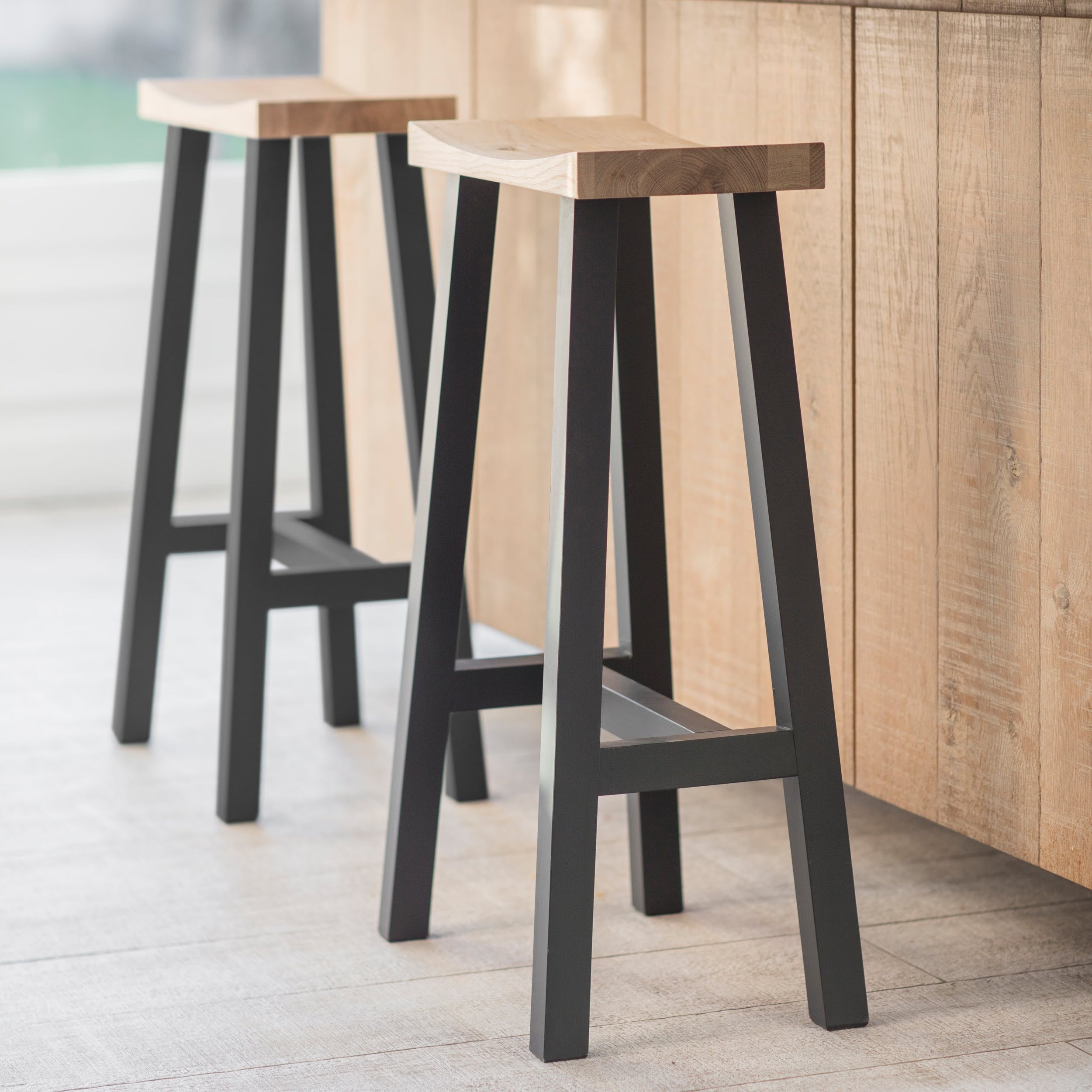 Contemporary Bar Stool with Painted Legs