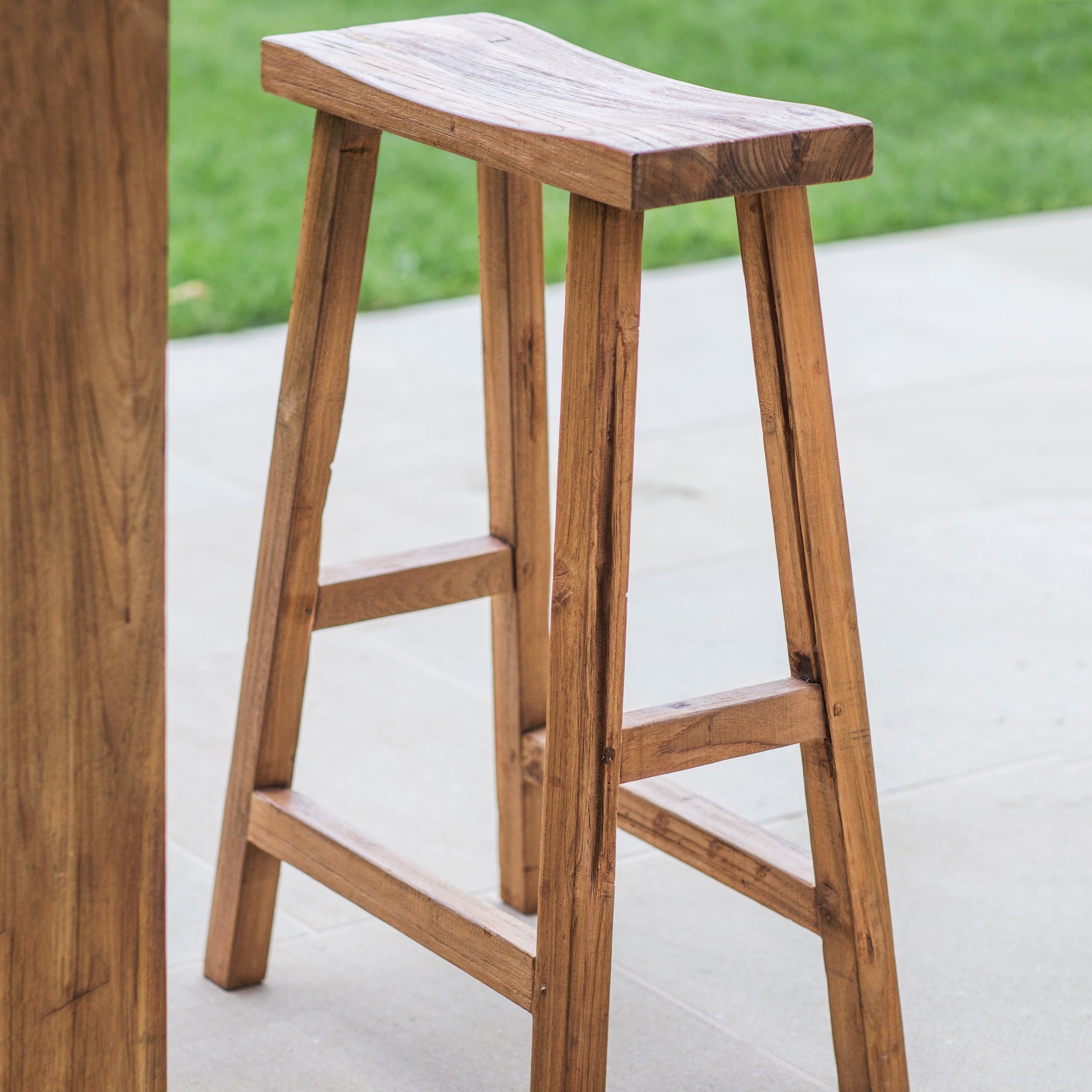 Reclaimed Teak Bar Stool - Outdoor Seating