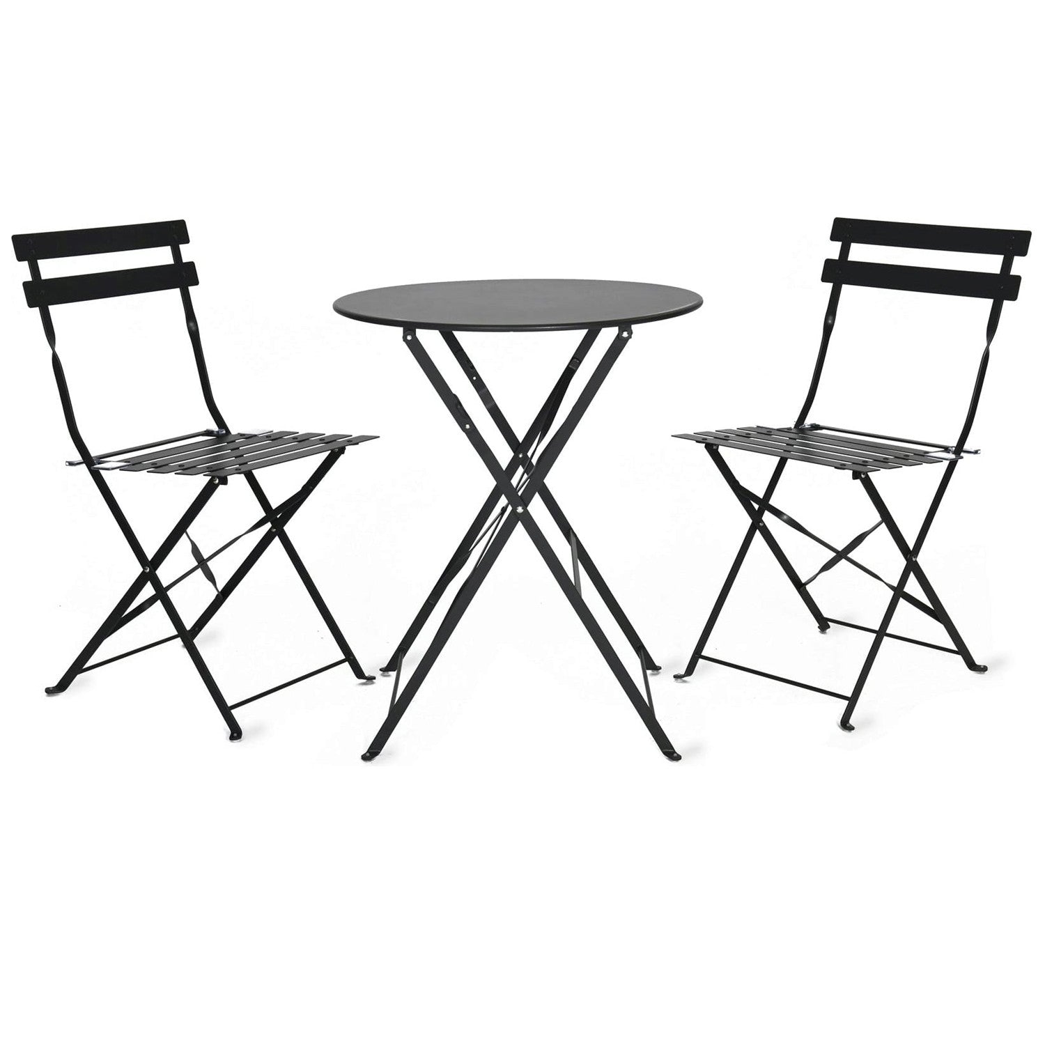 bistro table and chairs garden seating in carbon off black with a hint of midnight blue