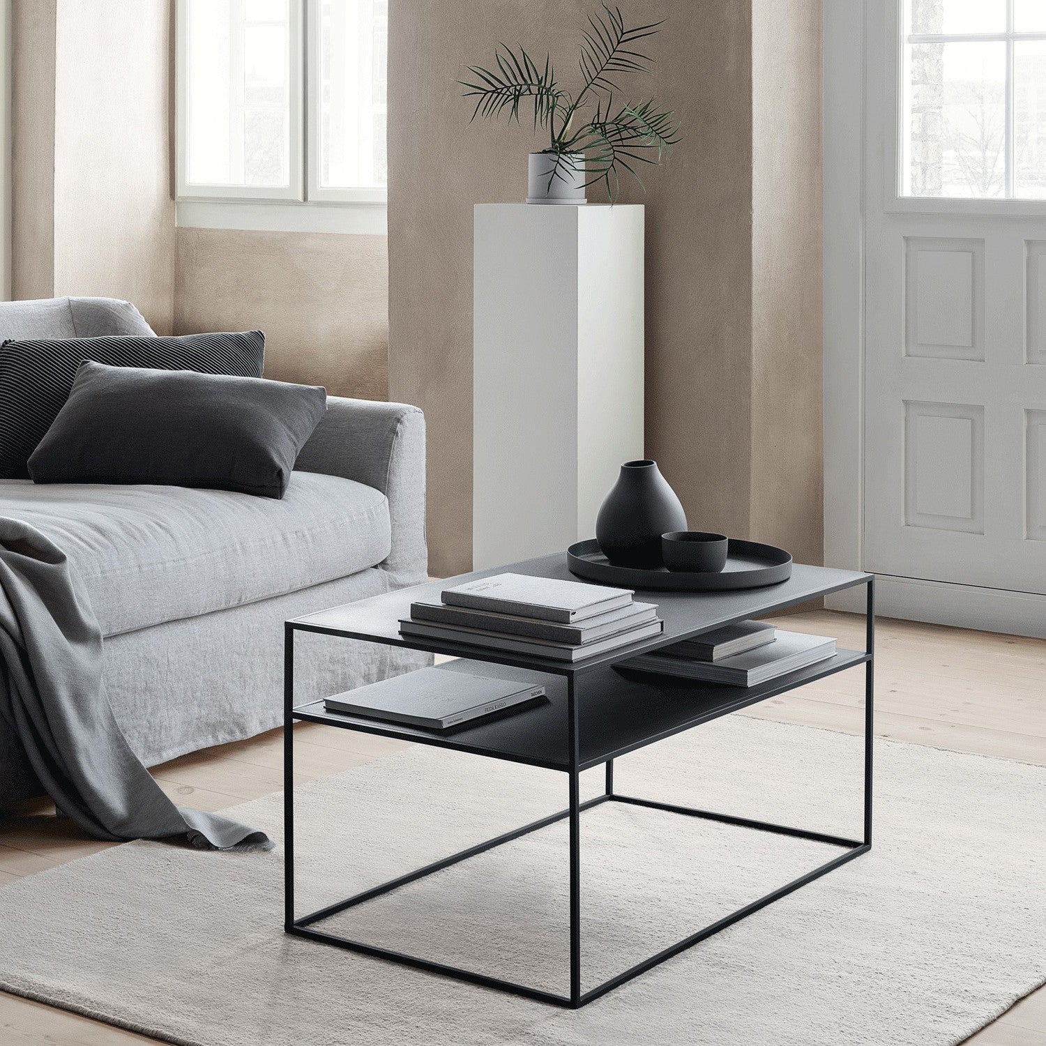 minimalist modern coffee table in metal