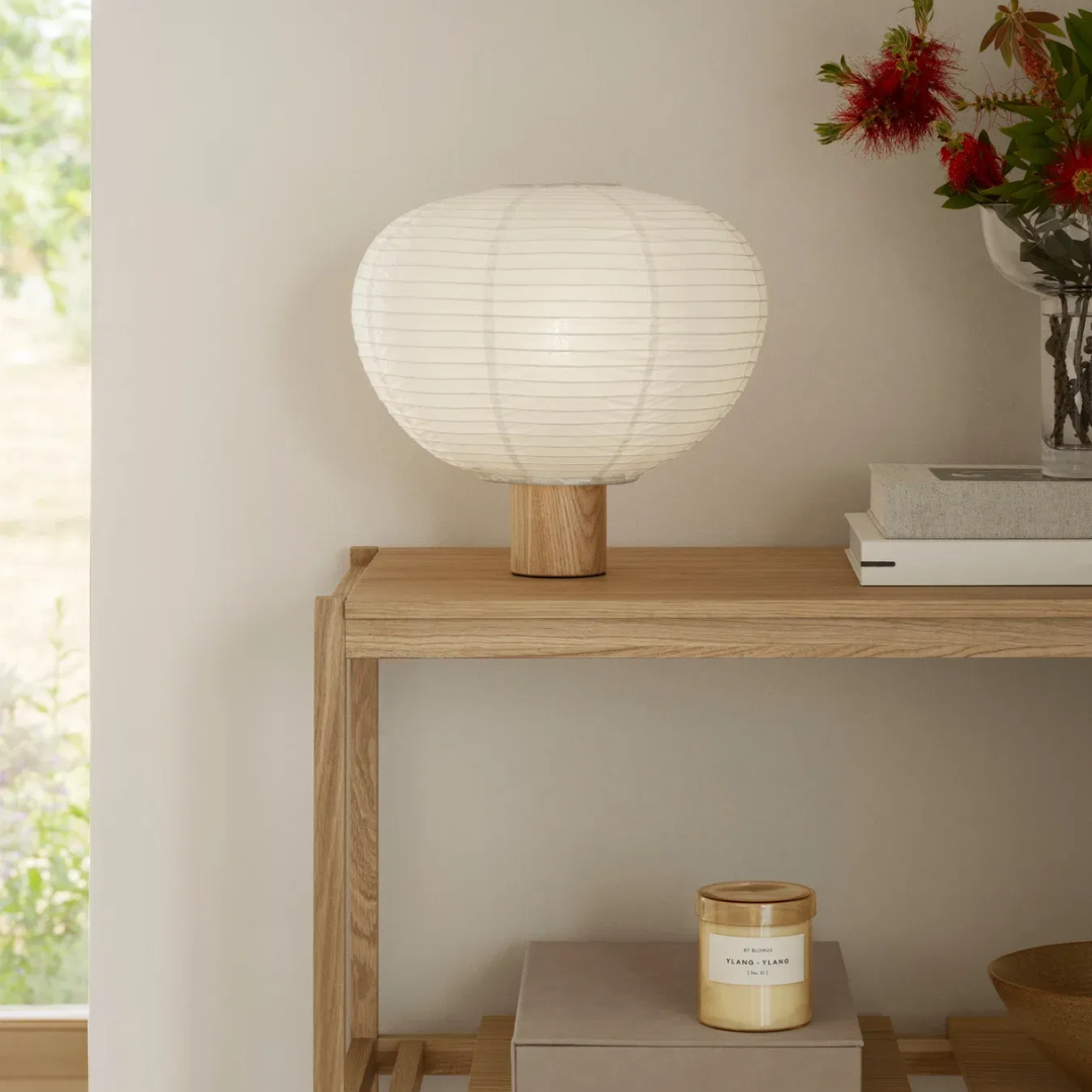 Oak & Ricepaper Lamp in 2 Sizes