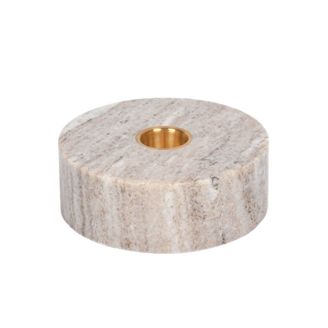 Beige Marble Candleholder for Taper Candles
