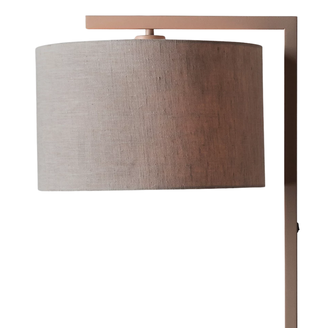 Sand Floor Lamp with Dark Linen Shade in 2 Sizes