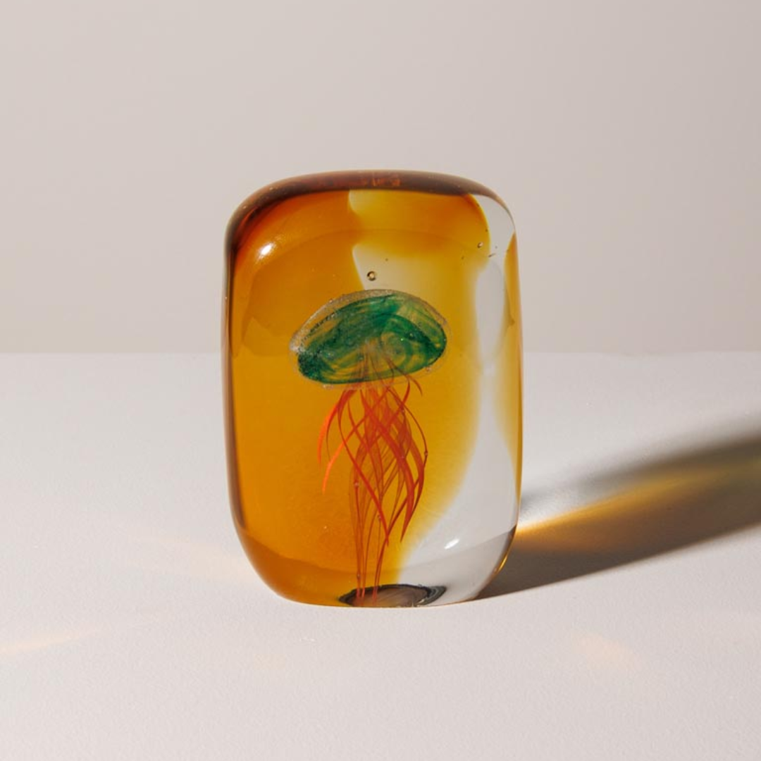 Glass Paperweight Jellyfish in 5 Colours