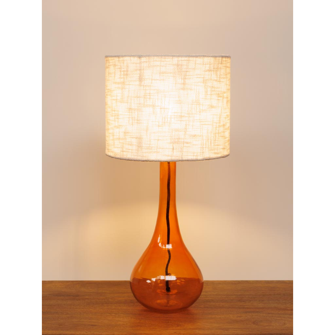 Burnt Orange Glass Table Lamp