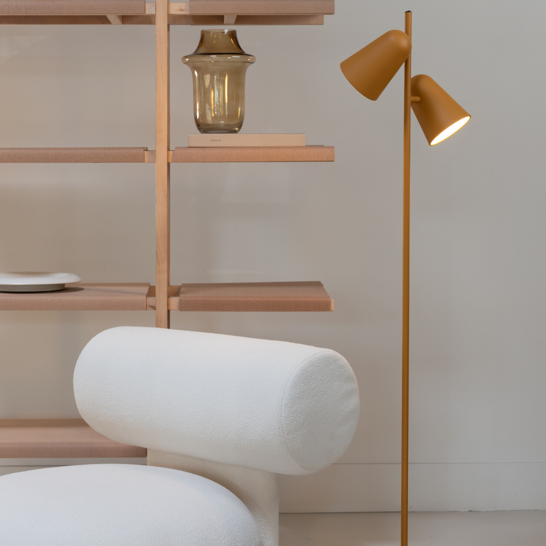 Mustard 2 Shade Floor Lamp