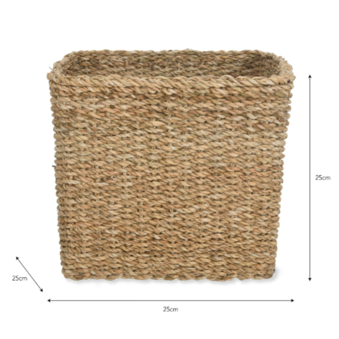 Small Square Braided Seagrass Basket
