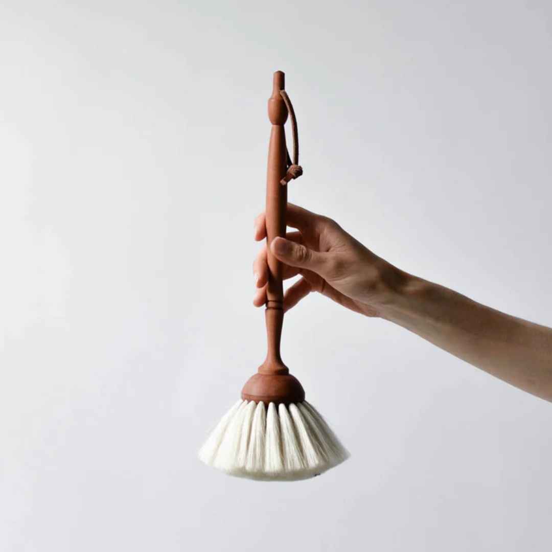 Small Light Goat Hair Dust Brush with Black Dot