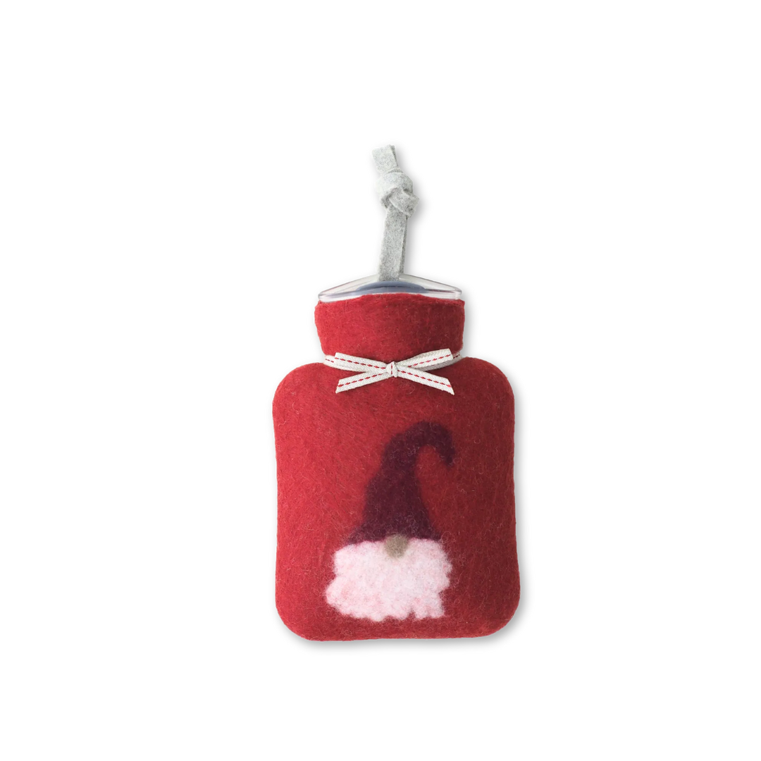 Festive Gnome Mini Hot Water Bottle in 3 Colours