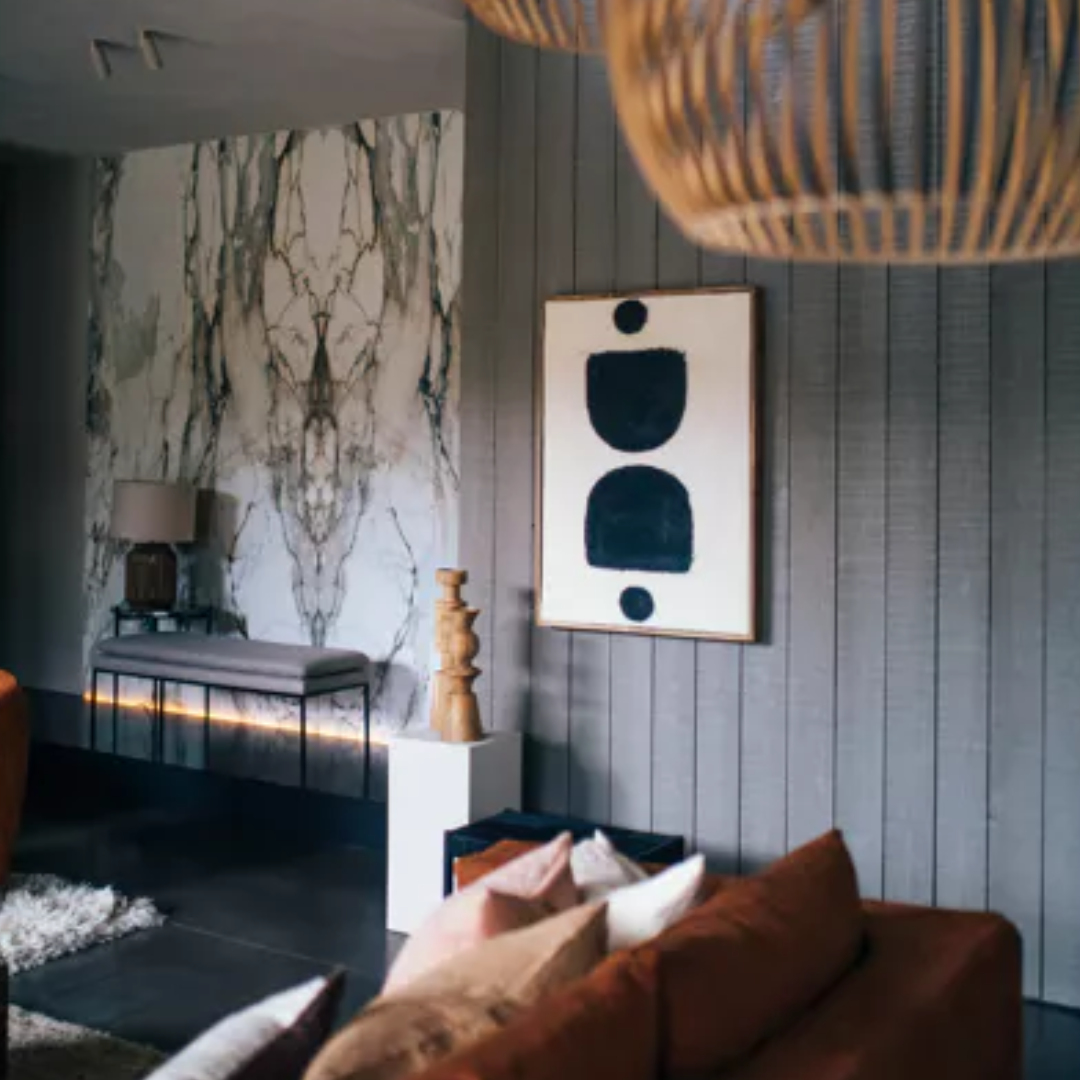 Abstract Wool Wall Art Black & White in 2 Designs