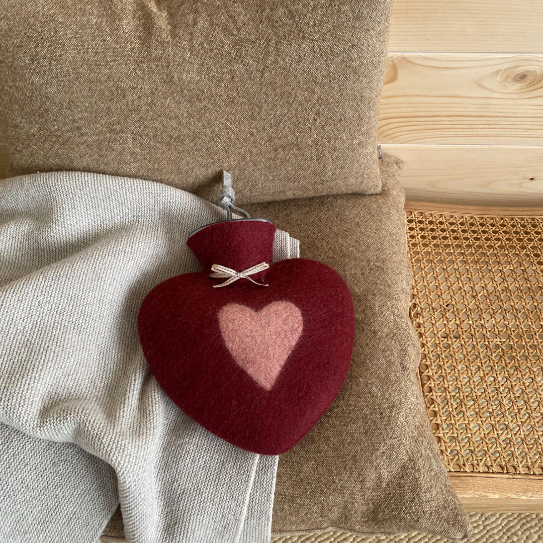 Soft Bright Heart Hot water Bottle in 4 Colours