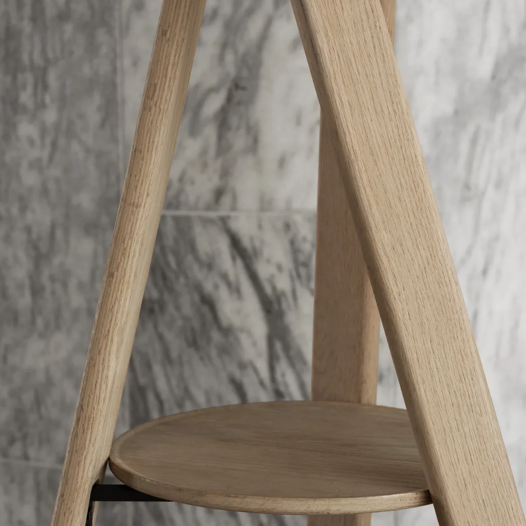 Slender Criss-Cross Oak Coat Stand
