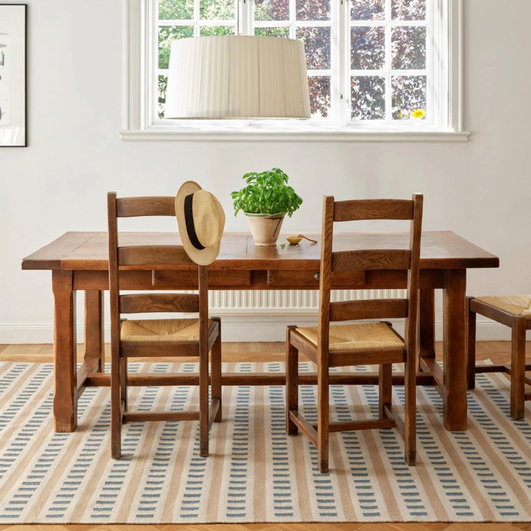 Ladakh Rug in Heaven Blue & Light Beige - 2 sizes