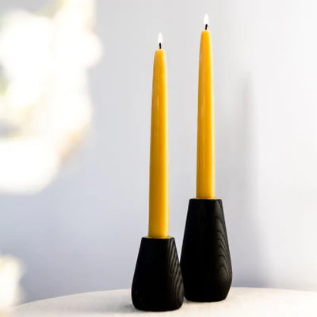 Ebonised Ash Spun Candle Holders - 3 sizes