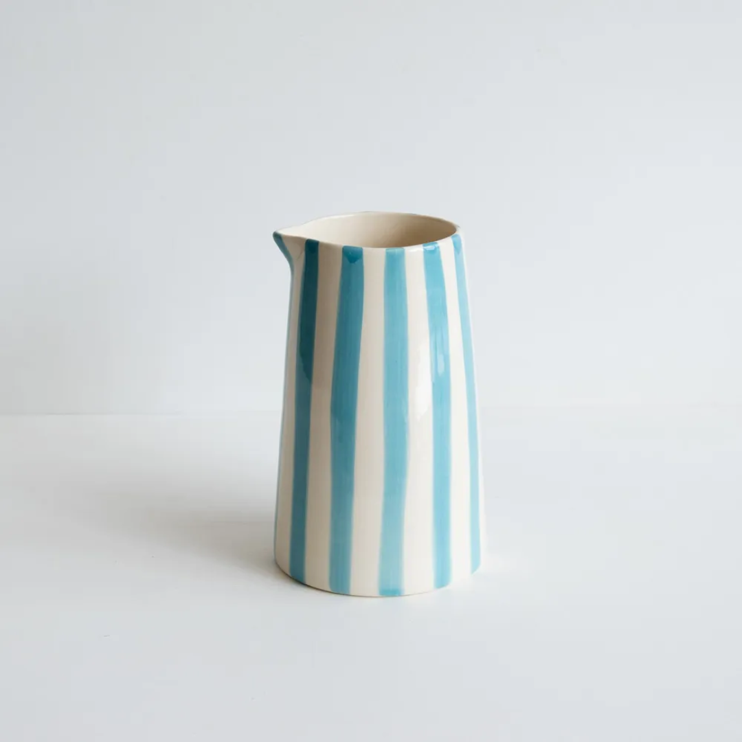 Ceramic Pitcher Candy Stripe - 4 Colours