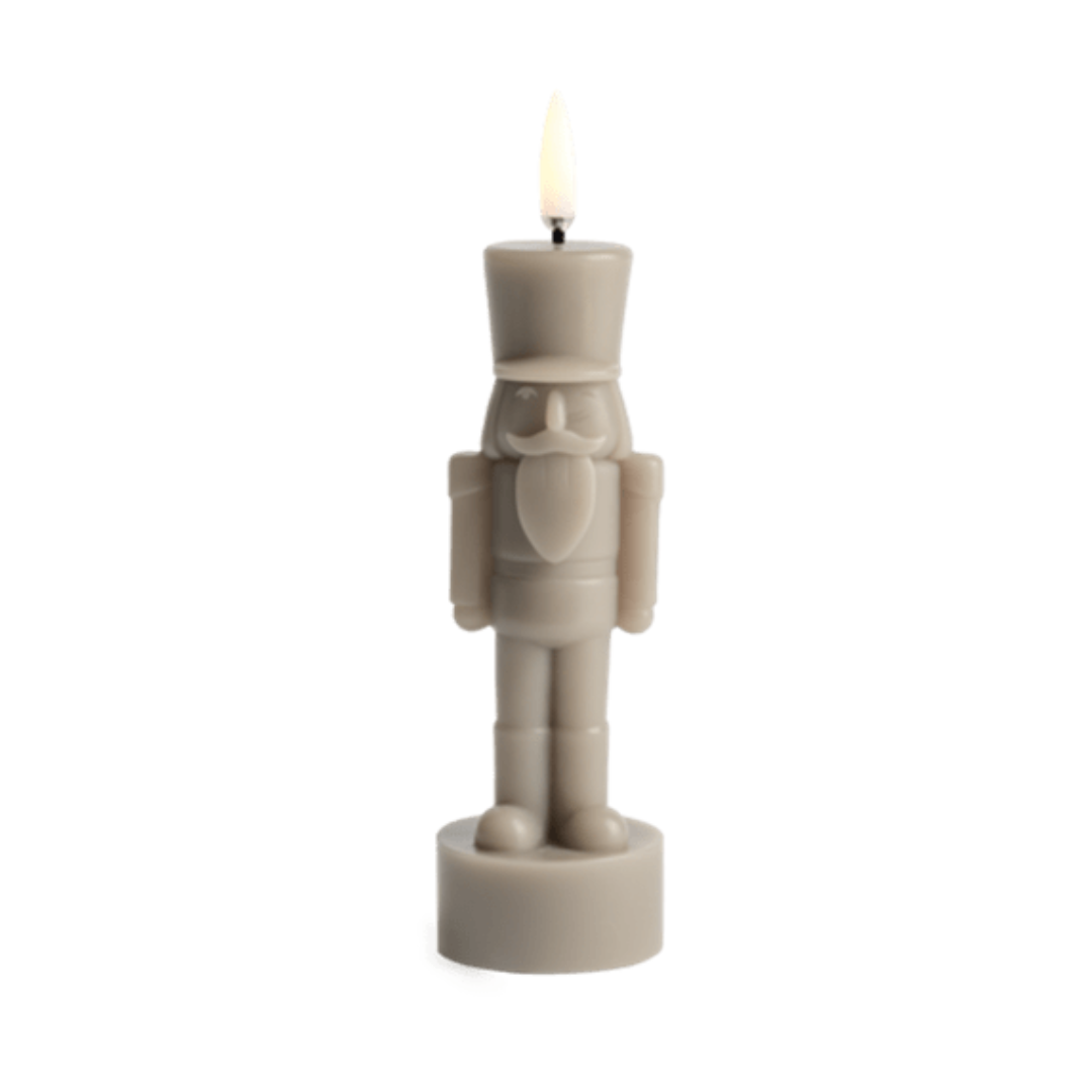 LED Nutcracker Candle Sandstone in 2 Sizes