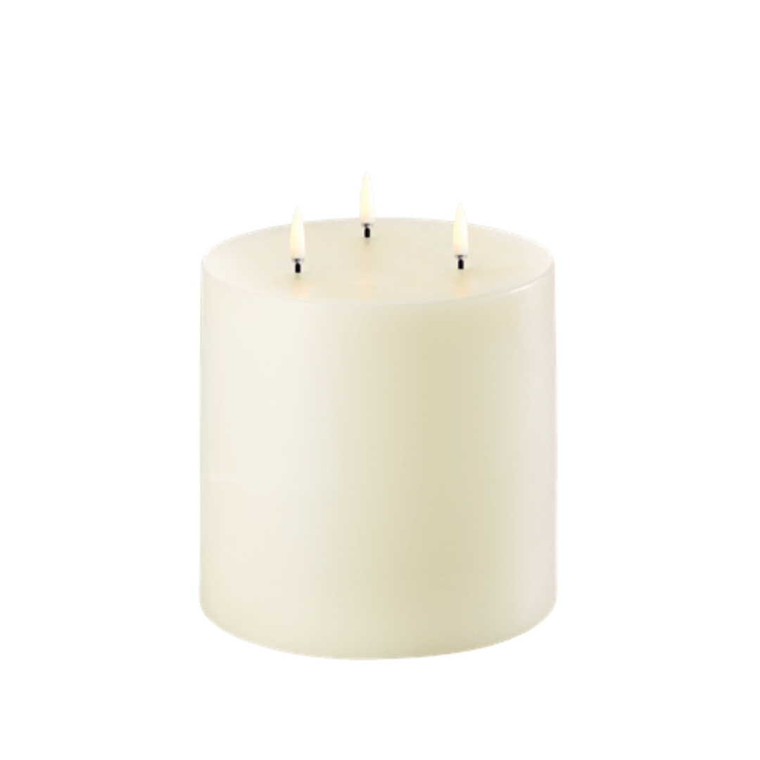 LED Pillar Candle Triple Flame Ivory