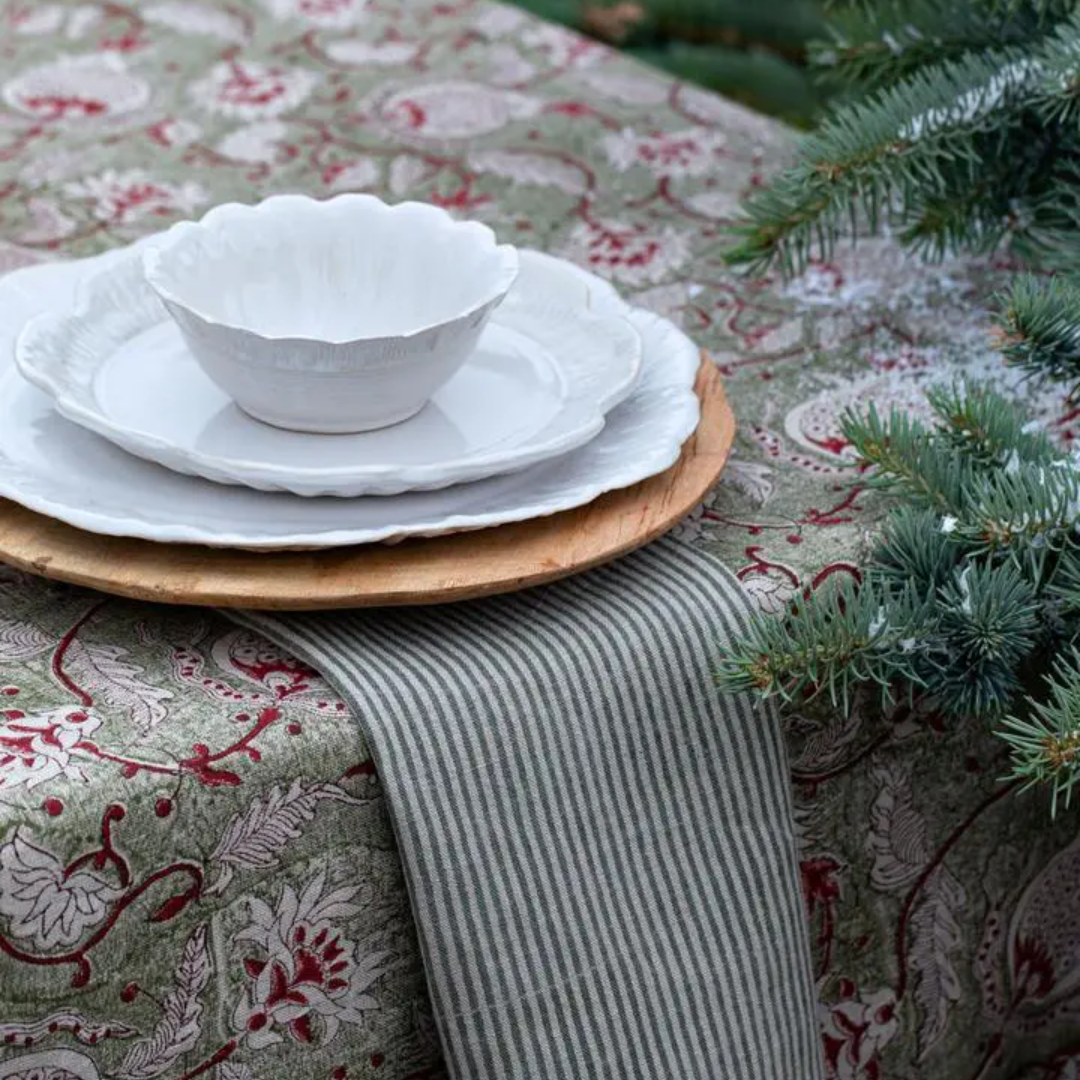 Green Pomegranate Tablecloth in 2 Sizes
