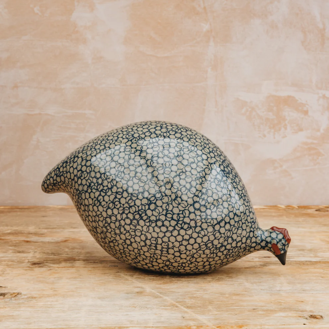 Grey Speckled Cobalt Guinea Fowl