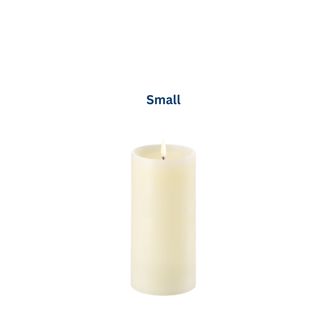 LED Shoulder Pillar Candle Ivory in 2 Sizes