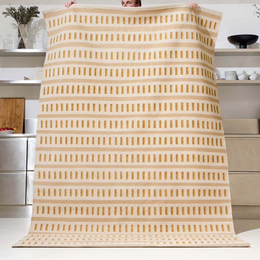 Ladakh Rug in Masala Yellow & Beige - 2 sizes