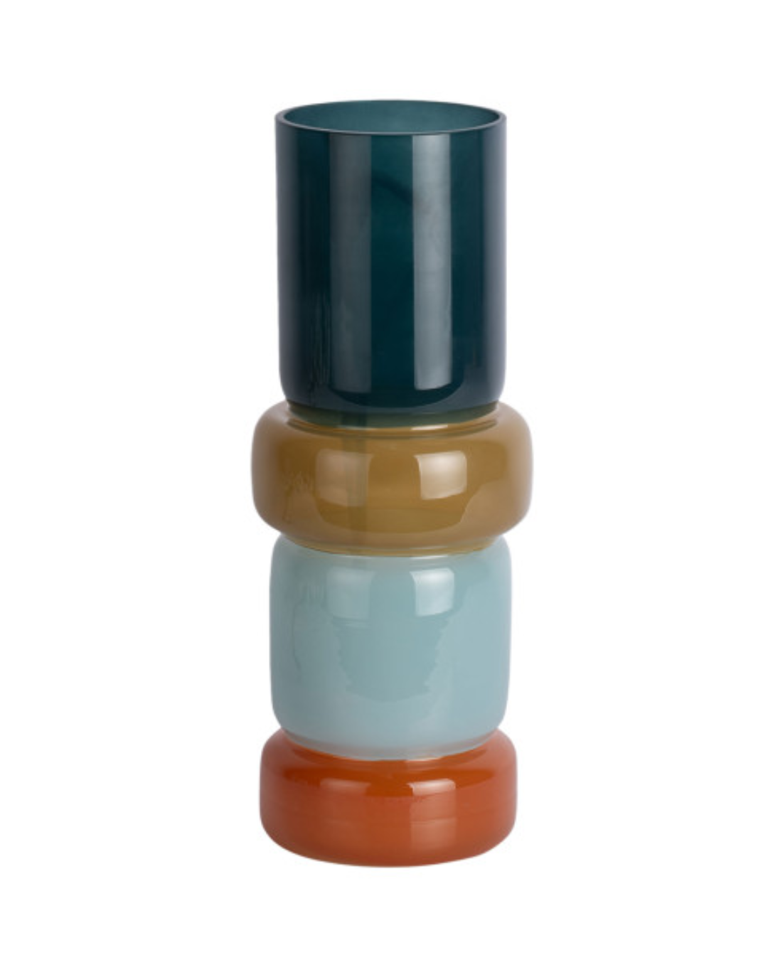 Colour Block Large Glass Vase