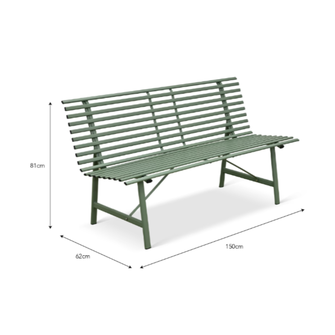 Outdoor Steel Bench - 3 colours