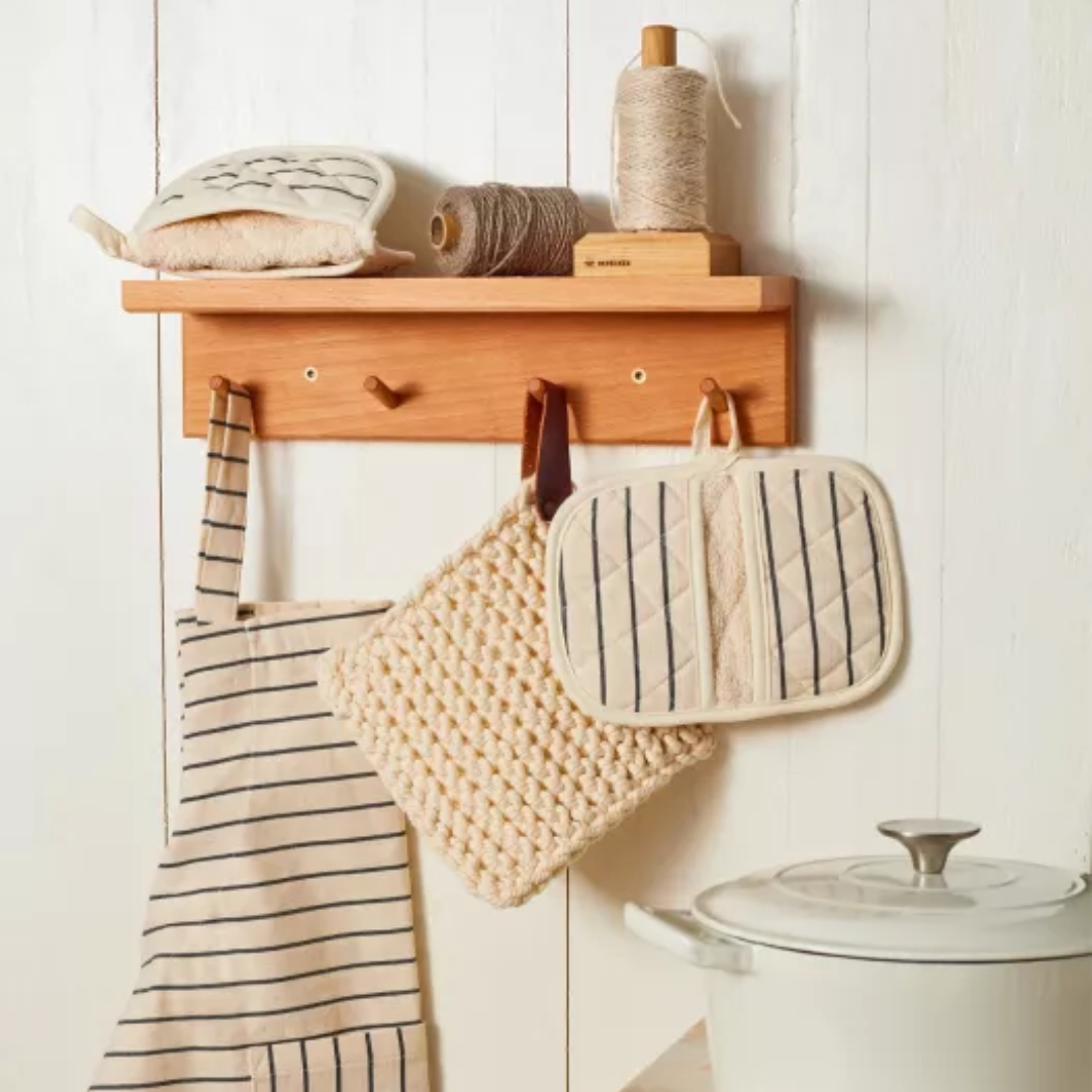 Wall Shelf with Hooks