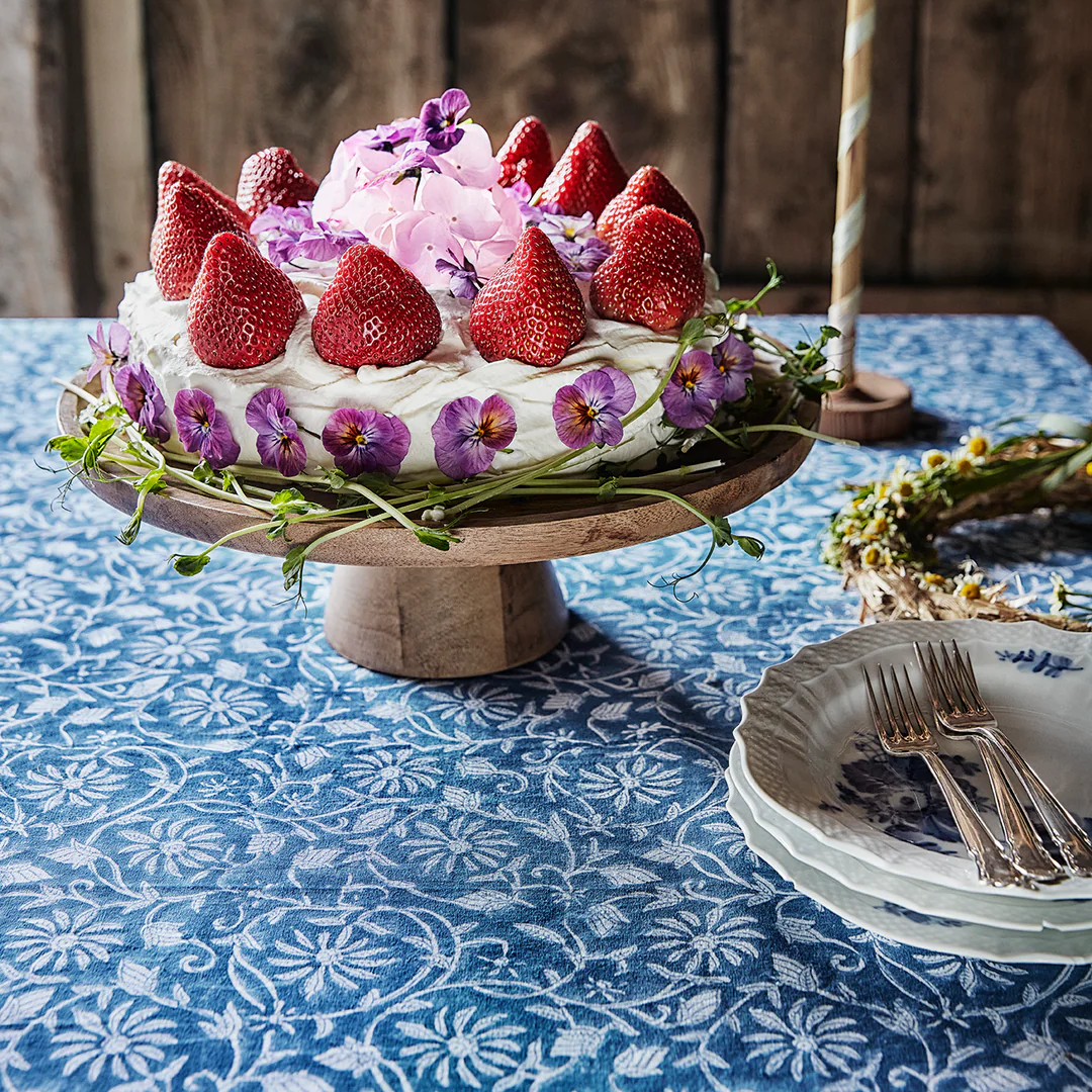 Navy Blue Margerita Tablecloth in 2 Sizes
