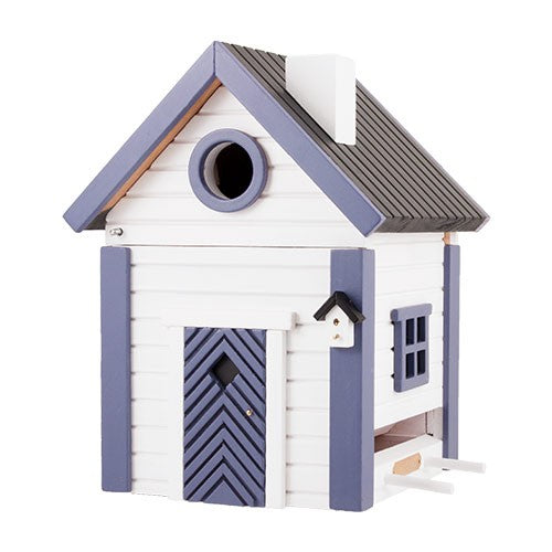Blue & White Cottage Bird Feeder & Nesting Box