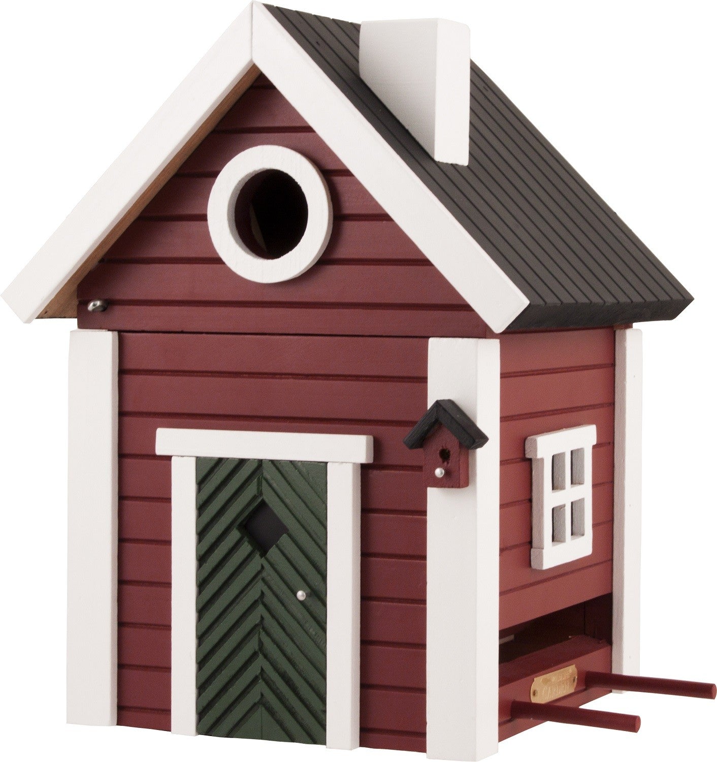 Red Bird Feeder and Nesting Box