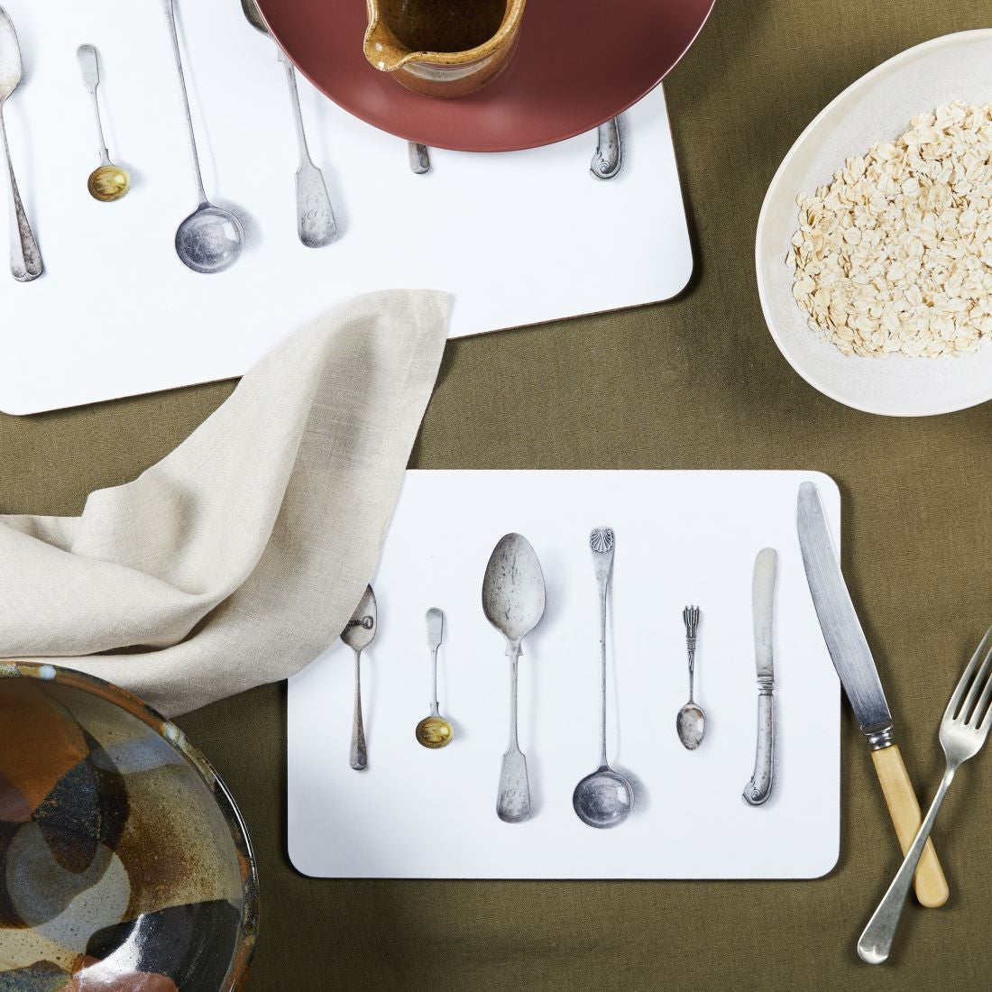 Placemat Cutlery White